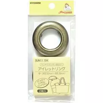 Кольцо Sankokko с люверсом, среднее, SUN11-124, внутренний диаметр 29 мм, античное золото