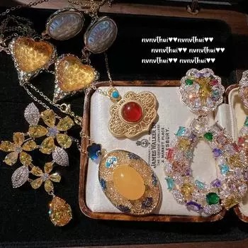 Кольцо-серьга с цветком макарон, ожерелье, винтажное позолоченное 18-каратное золото, сумеречно-желтый ручной браслет с цветком и цирконием