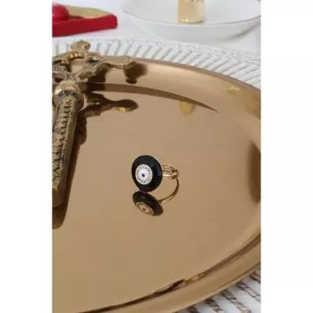 Кольцо сглаза с черной эмалью