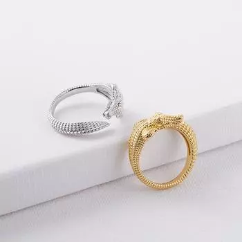 Кольцо Shengyan, модное женское дизайнерское чувство, ниша, простое, индивидуальное, легкое, роскошное, латунное, крокодиловое кольцо, ювелирное изделие золотой