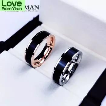 Кольцо Shouman из розового золота белого и черного цвета с подвесками для женщин и мужчин, с индивидуальной гравировкой имени, свадебные украшения из нержавеющей стали 316l, никогда не выцветает 12