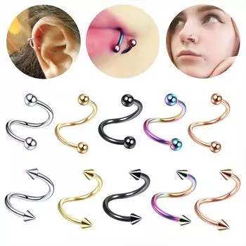 Кольцо-штанга из нержавеющей стали для пирсинга ушного хряща, серьги для пирсинга козелка A
