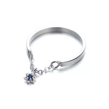 Кольцо Six-Star Open, индивидуальный дизайн ниши, кольцо Water Drop Star с синей бахромой, регулируемое Adjustable Opening