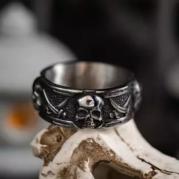 Кольцо-скелет для мужчин, Ретро Рок Персонализированное Модное Открытое Регулируемое Кольцо Adjustable opening