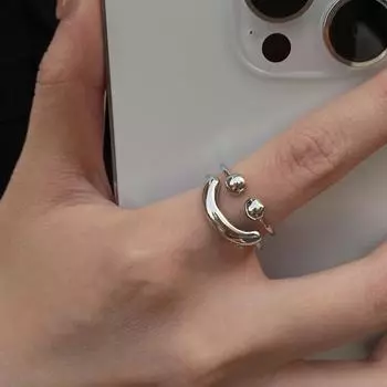 Кольцо Smile Metal для женщин, нишевый дизайн, Sense Premium, универсальное кольцо для указательного пальца, модное, индивидуальное, холодное кольцо от ветра opening adjustable