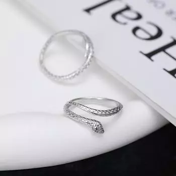 Кольцо со змеей из стерлингового серебра S925, женское, модное, легкое, роскошное, универсальное, со знаком зодиака, простое, кольцо со змеей на год рождения Adjustable Opening