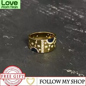 Кольцо со звездой из стерлингового серебра S925, цирконий, простая мода, индивидуальность, темперамент, элитный бренд класса люкс, ювелирные изделия Monaco, подарок женщине 6 белый