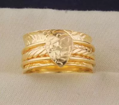 Кольцо-спиннер из витой проволоки с сердцем любви на свадьбу, ручная работа из 14-каратного золота, розового золота и стерлингового серебра, кольцо для беспокойства, подарки для ее ювелирного подарка 5 US