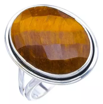Кольцо StarGems® Natural Tiger Eye ручной работы из стерлингового серебра 925 пробы 9,5 F1133