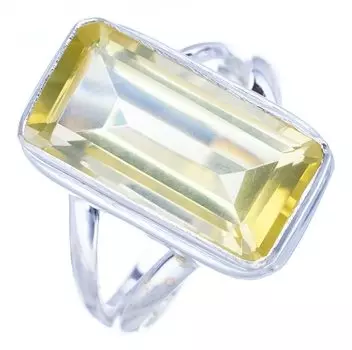 Кольцо StarGems® с натуральным зеленым аметистом ручной работы из стерлингового серебра 925 пробы 6,75 пробы F0314