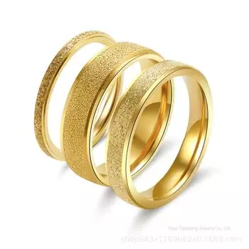 Кольцо Starry Sky из титановой стали 4 мм с матовым покрытием - модное парное кольцо Size 7