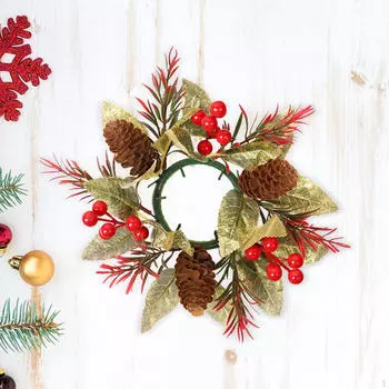 Кольцо-столб для свечи Искусственный венок Подсвечник Гирлянда Осенние кольца для