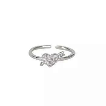 Кольцо «Стрела любви», полностью усыпанное бриллиантами, креативное и трендовое, изысканная легкая роскошь, слегка инкрустировано цирконом, подарок-кольцо «Стрела любви». Opening Adjustable