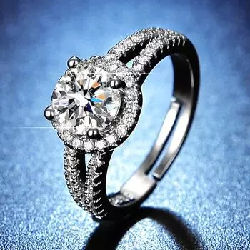 Кольцо-сумка для женщин с имитацией бриллианта моцареллы «Принцесса», двухрядное живое однокаратное кольцо opening adjustable