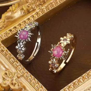 Кольцо Sun Flower для пар, модные регулируемые женские кольца, открывающиеся парные кольца, элегантное темпераментное кольцо для женщин и мужчин, ювелирные изделия, водонепроницаемые ювелирные изделия, подарки золотой