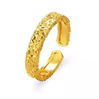 Кольцо Super Flash Crushed Ice, легкое роскошное модное женское желто-золотое открытое кольцо, женская бижутерия. adjustable золотой