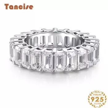 Кольцо Tancision из стерлингового серебра 925 пробы, женское кольцо с полным бриллиантом, высокоуглеродистым бриллиантом, кольцо в форме пагоды, HW, кольцо в домашнем стиле 5 серебряный