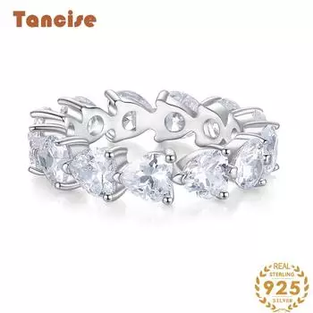 Кольцо Tancision S925 из стерлингового серебра, женское волейбольное кольцо с универсальным японским и корейским INS, простое нишевое кольцо с бриллиантами 5 серебряный