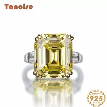 Кольцо TancisionS из стерлингового серебра 925 пробы с роскошным бриллиантом из синтетического циркона 7А. 5 белый