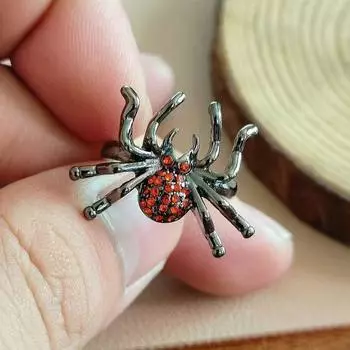 Кольцо «Темный паук» — реалистичное, модное, крутое, роскошное, модное, креативное, альтернативное и уникальное one size(US size 6-13)