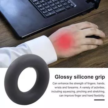 Кольцо-тренажер для силовых упражнений с силиконовой рукояткой, противоскользящее кольцо для тренировки пальцев предплечья, круг для укрепления хвата руки, портативная тренировка для реабилитации рук зелёный