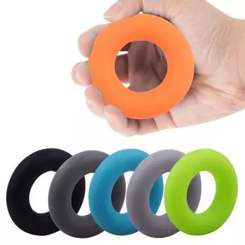 Кольцо-тренажер для силовых упражнений с силиконовой рукояткой, противоскользящее кольцо для тренировки пальцев предплечья, круг для укрепления хвата руки, портативное оборудование для реабилитации рук зелёный