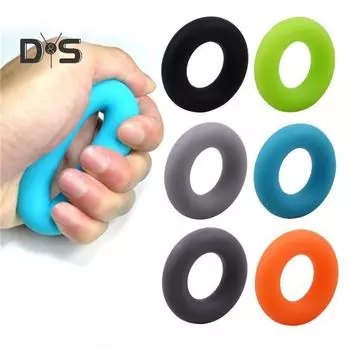 Кольцо-тренажер для силовых упражнений с силиконовой рукояткой, противоскользящее кольцо для тренировки пальцев предплечья, круг для укрепления хвата руки, портативная тренировка для реабилитации рук синий