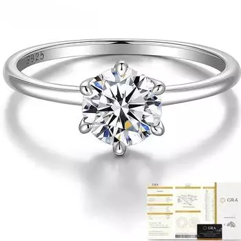 Кольцо Trumium 0.5/1 Ct D Color Moissanite для женщин, кольца с бриллиантами и муассанитом, обручальные кольца из серебра 925 пробы, ювелирные украшения 5&GRA 925 silver