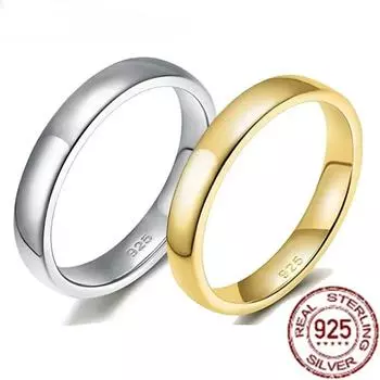 Кольцо Trumium 2/4/6 мм из стерлингового серебра 925 пробы, полированное, простое, куполообразное, обручальное кольцо, комфорт, дропшиппинг 5