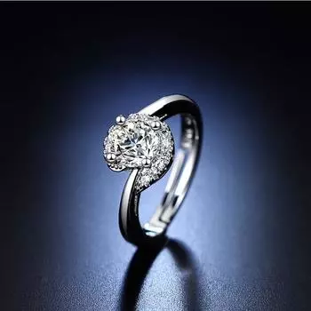 Кольцо Twist Arm Rotating Dense Inklash для женщин, белое золотое покрытие, имитация сохранения цвета, бриллиантовое кольцо с 80 точками opening adjustable