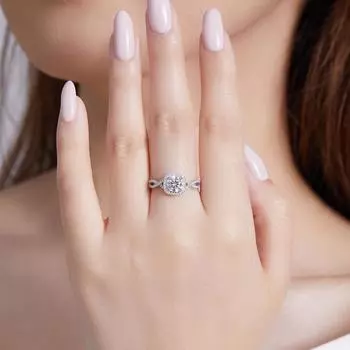 Кольцо Twisted Arm Four Moissanite, роскошные дизайнерские обручальные кольца для женщин 5 белый