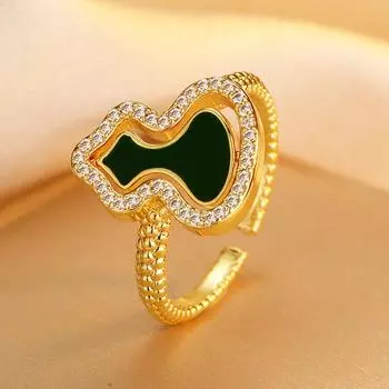 Кольцо-тыква с эпоксидным покрытием и бриллиантами, модный женский стиль, изысканный модный темперамент, высококачественное перекидное кольцо Sense Food Opening adjustable золотой