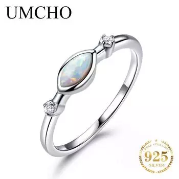 Кольцо UMCHO с белым огненным опалом 5 белый