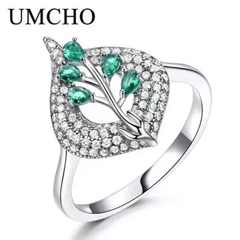 Кольцо UMCHO с изумрудом и драгоценным камнем 6