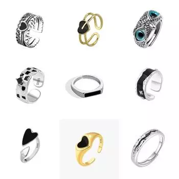 Кольцо уникальное и персонализированное персонализированное минималистичное кольцо с сердечком для женщин, сладкое, прохладное, холодное, ветер, персиковое сердце, открытое кольцо на указательный палец, старые украшения