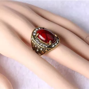 Кольцо унисекс бирюзовое инкрустированное стразами ретро мужское женское кольцо ювелирные изделия для вечеринки 20 синий