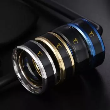 Кольцо унисекс из нержавеющей стали, дисплей в реальном времени, модное кольцо для проверки температуры, обручальное кольцо для вечеринки