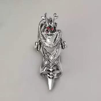 Кольцо унисекс с длинным кончиком пальца в стиле рок, имитация жемчуга, кольцо в форме дракона, коготь, кольцо для косплея