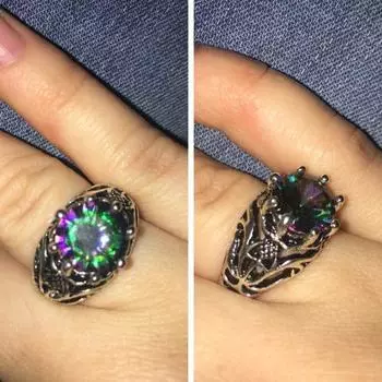 Кольцо унисекс с выдолбленным искусственным драгоценным камнем для мужчин и женщин, винтажное кольцо на палец с резьбой, День Святого Валентина US 6 чёрный