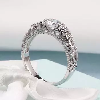 Кольцо Винтаж 1 шт Подарки Изящные Изящные Свадебные Женщины Любовь Помолвка Свадебная Мода Циркон Ювелирные Изделия Ювелирные Аксессуары 9