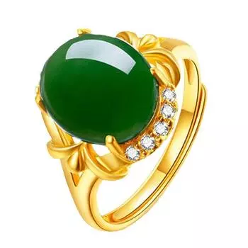 Кольцо в этническом стиле с позолоченным хетианским яшмовым покрытием, инкрустированное золотом кольцо с хризопразом, регулируемое инновационное кольцо с живым ртом Resizable