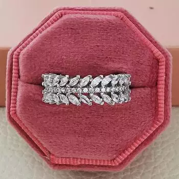 Кольцо в европейском и американском стиле с простыми элементами помолвки ивы, инкрустированное бриллиантами, комбинированное кольцо из стерлингового серебра 925 пробы 10