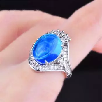 Кольцо в форме яйца со звездным кристаллом для женщин, аксессуары на палец, модное кольцо из стерлингового серебра 925 пробы, регулируемое женское ювелирное изделие, качественный подарок