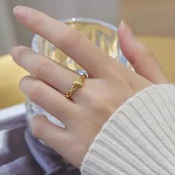 Кольцо в форме сердца из стерлингового серебра S925 пробы, женское, высококачественное, с особым интересным дизайном, легкое, роскошное, универсальное, на указательный палец opening adjustable