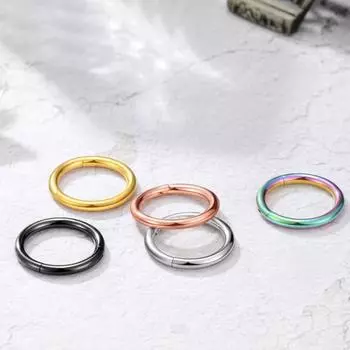 Пирсинг в виде кольца на нос 1.2x6mm серебряный