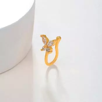 Кольцо в носу преувеличенной U-образной формы без зажима с отверстием на стразах, украшающее индивидуальный зажим для пирсинга A