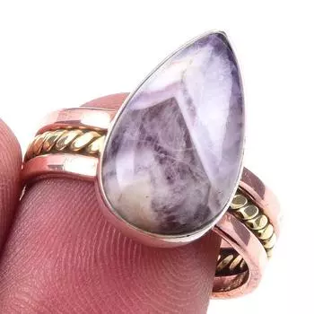 Кольцо в подарок из двухцветного серебра 925 пробы с натуральным камнем Тиффани S.9 a5t93