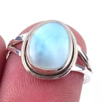 Кольцо в подарок из стерлингового серебра 925 пробы с драгоценным камнем из натурального ларимара Natural Republic S.6 i1z18