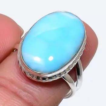 Кольцо в подарок из стерлингового серебра 925 пробы с драгоценным камнем ларимаром Natural Republic S.8 D3h28