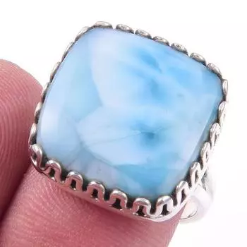 Кольцо в подарок из стерлингового серебра 925 пробы с драгоценным камнем ларимаром Natural Republic S.7 h7Q14